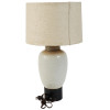 BILLY GANES GLAZED CERAMIC TABLE LAMP WITH SHADE PIC-1