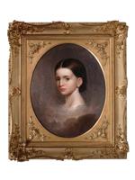 ANTIQUE AMERICAN SCHOOL LADY PORTRAIT PAINTING