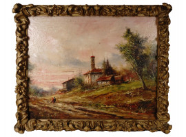 ITALIAN LANDSCAPE OIL PAINTING BY ATHOS BRIOSCHI