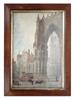 ANTIQUE 19 C CATHEDRAL PAINTING BY PAUL BRADDON PIC-0