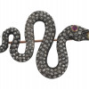 RUSSIAN GOLD DIAMOND SAPPHIRE EYE SNAKE BROOCH PIC-0