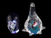 ENESCO BLOWN GLASS FIGURINES OF BEAR AND PENGUIN PIC-2