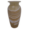 TALL CARVED EGYPTIAN WHITE ALABASTER MARBLE VASE PIC-1