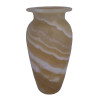 TALL CARVED EGYPTIAN WHITE ALABASTER MARBLE VASE PIC-0