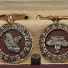 RUSSIAN 84 SILVER DIAMOND AND ENAMEL CUFF LINKS PIC-0