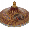 ANTIQUE NEO CLASSICAL GILT AND RED PORCELAIN LID PIC-0