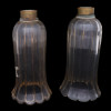 PAIR OF ANTIQUE GILT TRANSPARENT GLASS LAMPSHADES PIC-3