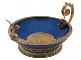 RUSSIAN NEOCLASSICAL GILT SILVER AND ENAMEL BOWL