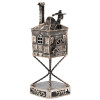 JUDAICA SILVER SPICE TOWER HOUSE WITH A MUSICIAN PIC-0
