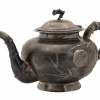 ANTIQUE JAPANESE SILVER BAMBOO DECORATED TEAPOT PIC-0