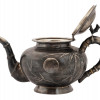 ANTIQUE JAPANESE SILVER BAMBOO DECORATED TEAPOT PIC-2