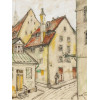 RIGA STREET SCENE PAINTING BY MSTISLAV DOBUJINSKY PIC-1