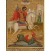 ANTIQUE RUSSIAN ORTHODOX SAINT GEORGE ICON PIC-1