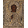 RUSSIAN SILVER ICON OF CHRIST 19TH CENTURY PIC-1