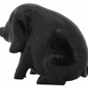 RUSSIAN CARVED JADE PIG FIGURINE WITH RUBY EYES PIC-1