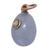 RUSSIAN GOLD, BLUE CHALCEDONY DIAMOND EGG PENDANT PIC-0