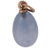 RUSSIAN GOLD, BLUE CHALCEDONY DIAMOND EGG PENDANT PIC-1