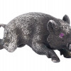 RUSSIAN SILVER AND RUBY FIGURINE OF A WILD BOAR PIC-3