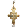 RUSSIAN SILVER ENAMEL CROSS PENDANT WITH PEARLS PIC-1