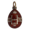 RUSSIAN SILVER ENAMEL EGG PENDANT WITH INITIALS PIC-1