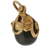 RUSSIAN SILVER GILT AND BLACK JADE EGG PENDANT PIC-0