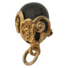 RUSSIAN SILVER GILT AND BLACK JADE EGG PENDANT PIC-2