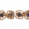 RUSSIAN 14K GOLD CUFFLINKS SET WITH SAPPHIRES PIC-0