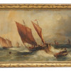 SEASCAPE WITH SAILING SHIP OIL PAINTING BY J GANZ PIC-0