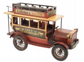 LARGE AD HARRYS TOYS DECORATIVE DISPLAY WOOD BUS