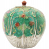 ANTIQUE CHINESE HAND PAINTED PORCELAIN GINGER JAR PIC-2