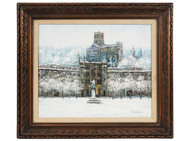 VIEW OF US MILITARY ACADEMY OIL PAINTING BY COLIN