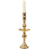 VINTAGE GILT CAST BRASS CHURCH CANDLE HOLDER PIC-0