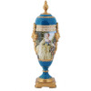 TALL FRENCH STYLE PORTRAITS GILT PORCELAIN VASE PIC-1