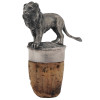 RUSSIAN SILVER LION FIGURINE CORK STOPPER PIC-0