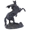 ATTACK SCENE WITH WOLF AND HORSE BRONZE SCULPTURE PIC-1