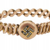 WWII GOLD LOCKET WITH PEARL SWASTIKA AND BRACELET PIC-0