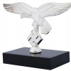 NAZI GERMAN SILVER TONE FIGURE EAGLE AND SWASTIKA PIC-1