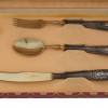 WWII GERMAN GILT SILVER CUTLERY SET OF ADOLF HITLER PIC-1