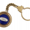 14K GOLD BLUE ENAMEL KEY CHAIN WITH FORD CAR LOGO PIC-0