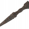 TIBETAN BUDDHIST CAST IRON PHURBA RITUAL DAGGER PIC-1