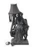 BLACK SCULPTURAL TABLE LAMP MOTHER WITH CHILD PIC-3