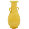 YELLOW CHINESE CERAMIC VASE WITH INCISED DESIGN PIC-0