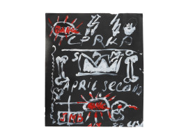 ACRYLIC PAINTING MANNER OF JEAN MICHEL BASQUIAT