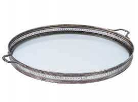 ANTIQUE AMERICAN GORHAM SILVER GLASS TRAY