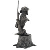 RUSSIAN SILVER FIGURINE OF A HUNTING DOG ON STUMP PIC-2