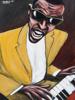 AMERICAN PORTRAIT PAINTING OF RAY CHARLES SIGNED PIC-1