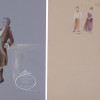 VINTAGE COSTUME DESIGN PAINTINGS SIGNED T. DORMAN PIC-1