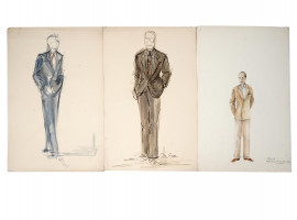 MALE COSTUME DESIGN PAINTINGS SIGNED BY T DORMAN