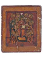 ANTIQUE RUSSIAN ORTHODOX CHRIST ON THRONE ICON