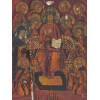 ANTIQUE RUSSIAN ORTHODOX CHRIST ON THRONE ICON PIC-1